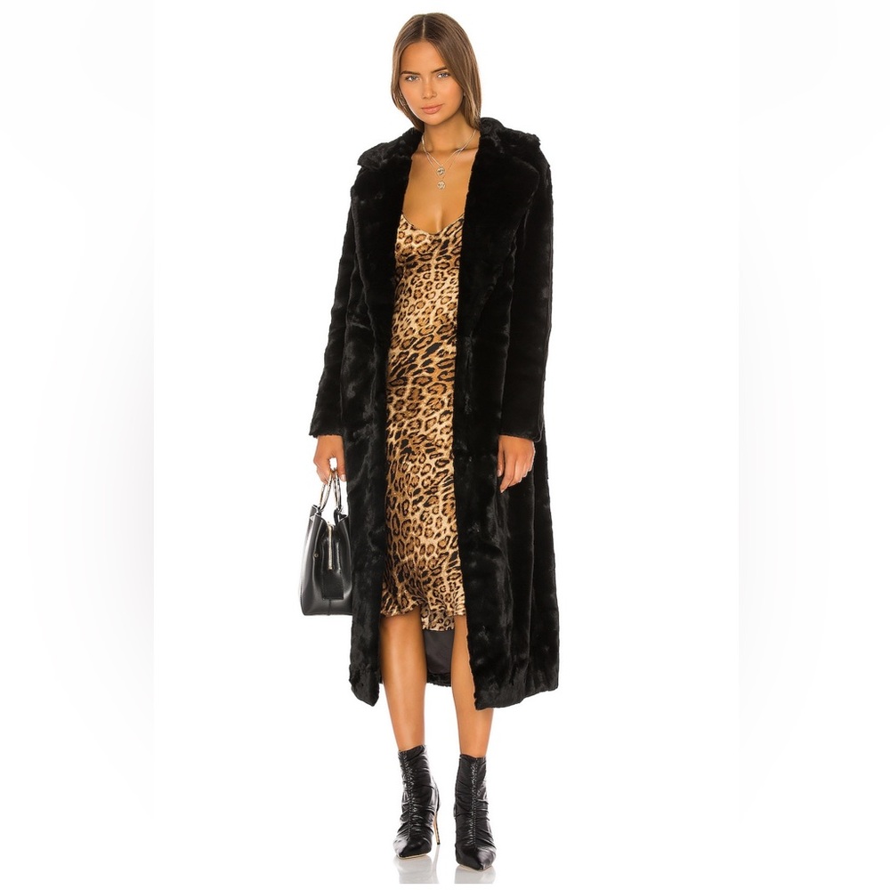 Unreal fur Blackbird Coat in Black EUC size L